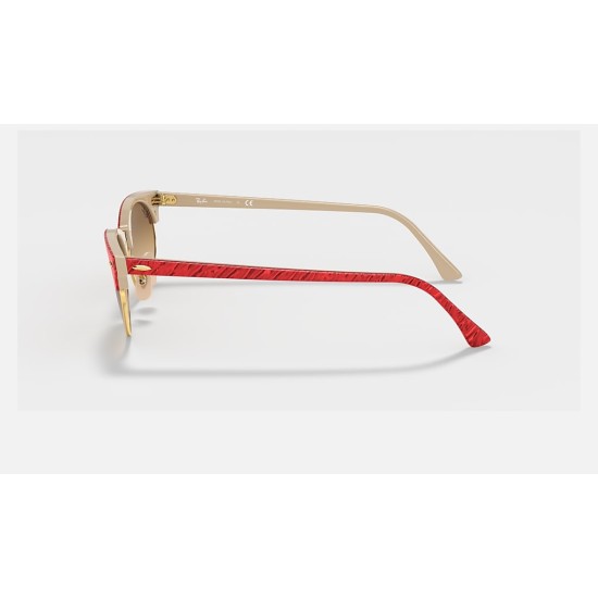 Clubmaster Oval
Lenses: Light Brown Gradient  +  Frame: Wrinkled Red