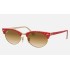 Clubmaster Oval
Lenses: Light Brown Gradient  +  Frame: Wrinkled Red