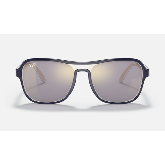 STATE SIDE MIRROR EVOLVE
Lenses: Dark Grey/Gold Photochromic Mirror  +  Frame: Blue