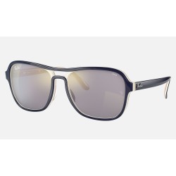 STATE SIDE MIRROR EVOLVE
Lenses: Dark Grey/Gold Photochromic Mirror  +  Frame: Blue