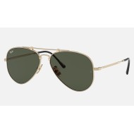 AVIATOR TITANIUMLenses: Green Classic  +  Frame: Gold