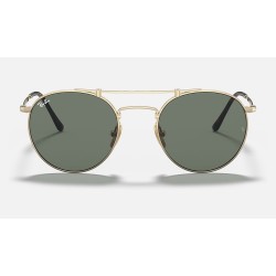 ROUND DOUBLE BRIDGE TITANIUM
Lenses: Green Classic  +  Frame: Gold