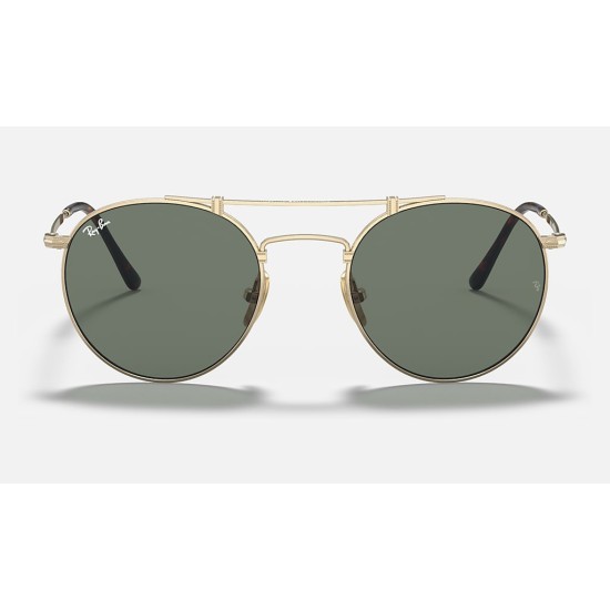 ROUND DOUBLE BRIDGE TITANIUM
Lenses: Green Classic  +  Frame: Gold