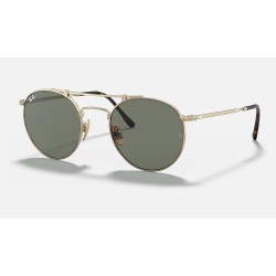 ROUND DOUBLE BRIDGE TITANIUM
Lenses: Green Classic  +  Frame: Gold