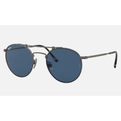 ROUND DOUBLE BRIDGE TITANIUM
Lenses: Blue Classic  +  Frame: Pewter