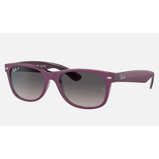NEW WAYFARER CLASSIC
Lenses: Polarized Grey Gradient  +  Frame: Violet On Transparent Violet
