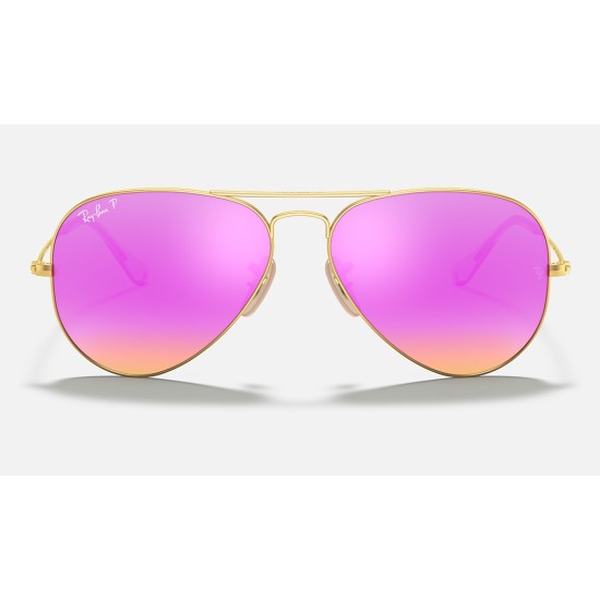 AVIATOR FLASH LENSES
Lenses: Polarized Cyclamen Mirror  +  Frame: Gold
