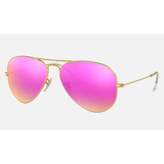 AVIATOR FLASH LENSES
Lenses: Polarized Cyclamen Mirror  +  Frame: Gold