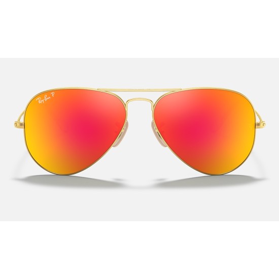 AVIATOR FLASH LENSES
Lenses: Polarized  Orange Mirror  +  Frame: Gold