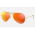 AVIATOR FLASH LENSES
Lenses: Polarized  Orange Mirror  +  Frame: Gold