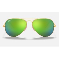 AVIATOR FLASH LENSES
Lenses: Polarized Green Mirror  +  Frame: Gold