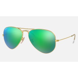 AVIATOR FLASH LENSES
Lenses: Polarized Green Mirror  +  Frame: Gold