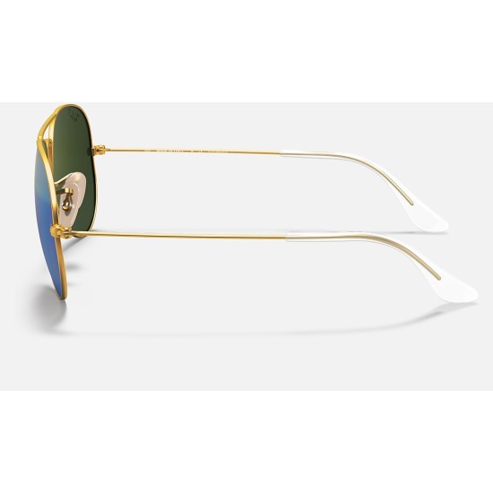 AVIATOR FLASH LENSES
Lenses: Polarized Green Mirror  +  Frame: Gold