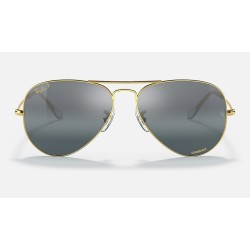AVIATOR CHROMANCE
Lenses: Polarized Silver/Blue Chromance Mirror  +  Frame: Legend Gold