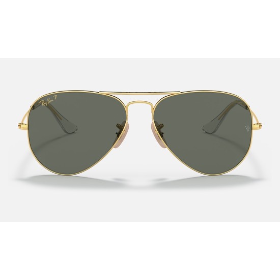 AVIATOR SOLID GOLD
Lenses: Polarized Green Classic G-15  +  Frame: Gold