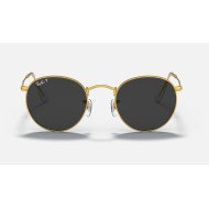 ROUND METAL CLASSIC
Lenses: Polarized Black Classic  +  Frame: Shiny Gold