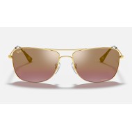 RB3543 CHROMANCE
Lenses: Polarized Purple Chromance Mirror  +  Frame: Gold