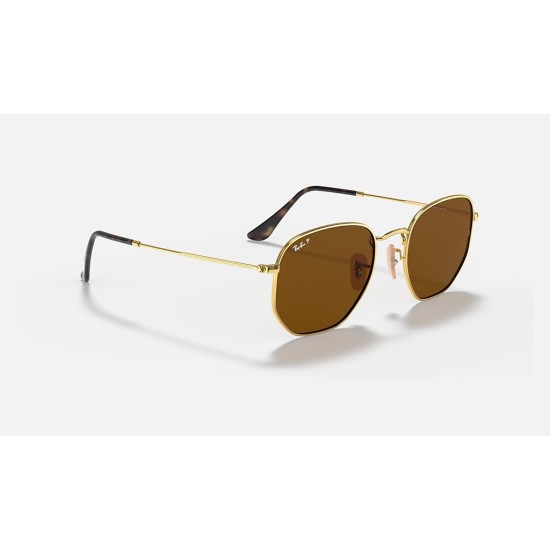 HEXAGONAL FLAT LENSES
Lenses: Polarized Brown Classic  +  Frame: Gold