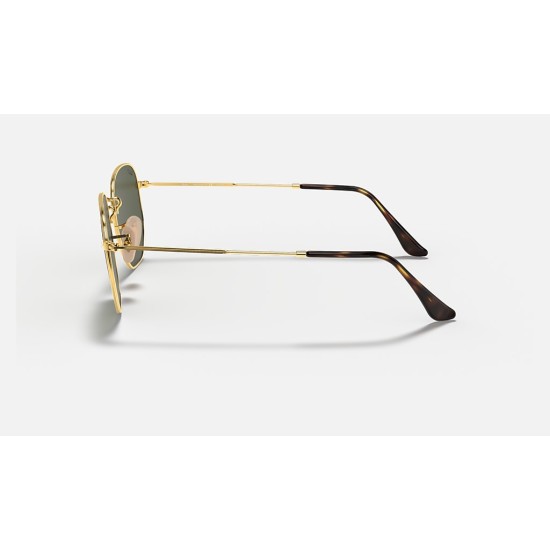 HEXAGONAL FLAT LENSES
Lenses: Polarized Green Classic G-15  +  Frame: Gold