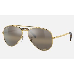 NEW AVIATOR
Lenses: Polarized Silver Brown Chromance Mirror  +  Frame: Legend Gold