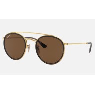 ROUND DOUBLE BRIDGE
Lenses: Polarized Brown Classic  +  Frame: Gold
