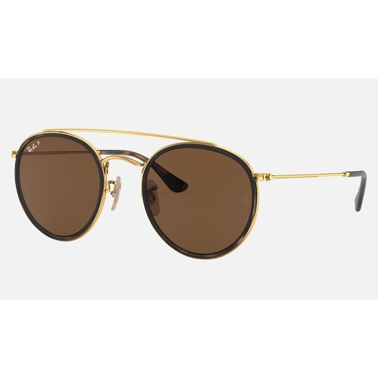 ROUND DOUBLE BRIDGE
Lenses: Polarized Brown Classic  +  Frame: Gold