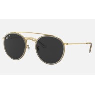 ROUND DOUBLE BRIDGE
Lenses: Polarized Black Classic  +  Frame: Shiny Gold