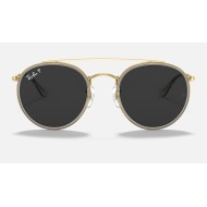 ROUND DOUBLE BRIDGE
Lenses: Polarized Black Classic  +  Frame: Shiny Gold