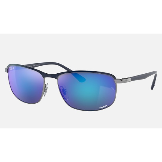 RB3671CH CHROMANCE
Lenses: Polarized Grey/Blue Mirror  +  Frame: Blue