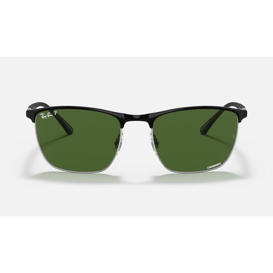 RB3686 CHROMANCE
Lenses: Polarized Dark Green Chromance Classic  +  Frame: Black On Silver