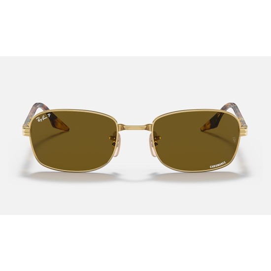 RB3690 CHROMANCE
Lenses: Polarized Brown Chromance Classic  +  Frame: Gold