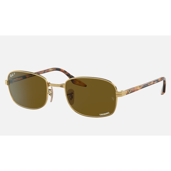RB3690 CHROMANCE
Lenses: Polarized Brown Chromance Classic  +  Frame: Gold