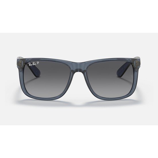 JUSTIN CLASSIC
Lenses: Polarized Grey Gradient  +  Frame: Transparent Blue