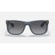 JUSTIN CLASSIC
Lenses: Polarized Grey Gradient  +  Frame: Transparent Blue