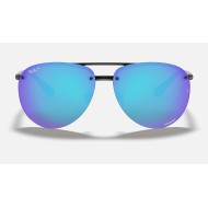 RB4293CH CHROMANCE
Lenses: Polarized Blue Chromance Mirror  +  Frame: Black