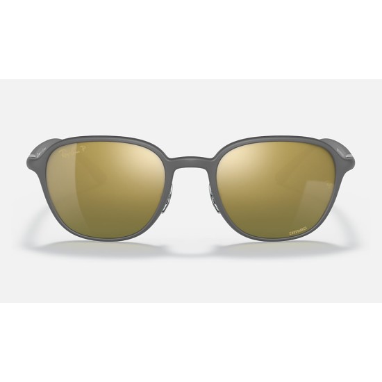RB4341CH CHROMANCE
Lenses: Polarized Green Chromance Mirror  +  Frame: Grey