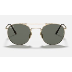 ROUND DOUBLE BRIDGE TITANIUM
Lenses: Polarized Green Classic G-15  +  Frame: Gold