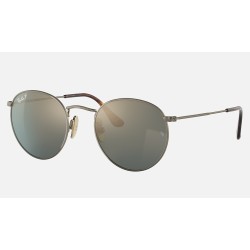 ROUND TITANIUM
Lenses: Polarized Blue Mirror  +  Frame: Gold